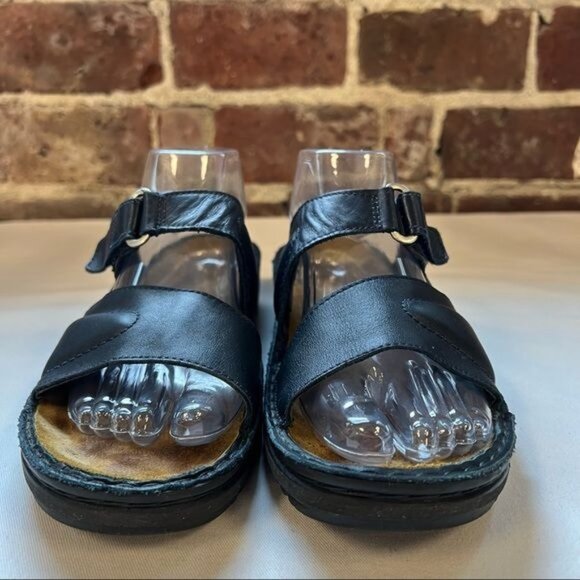 Naot Black Leather Slip On Double Strap Sandals Sz 42 US 11 - Picture 3 of 9